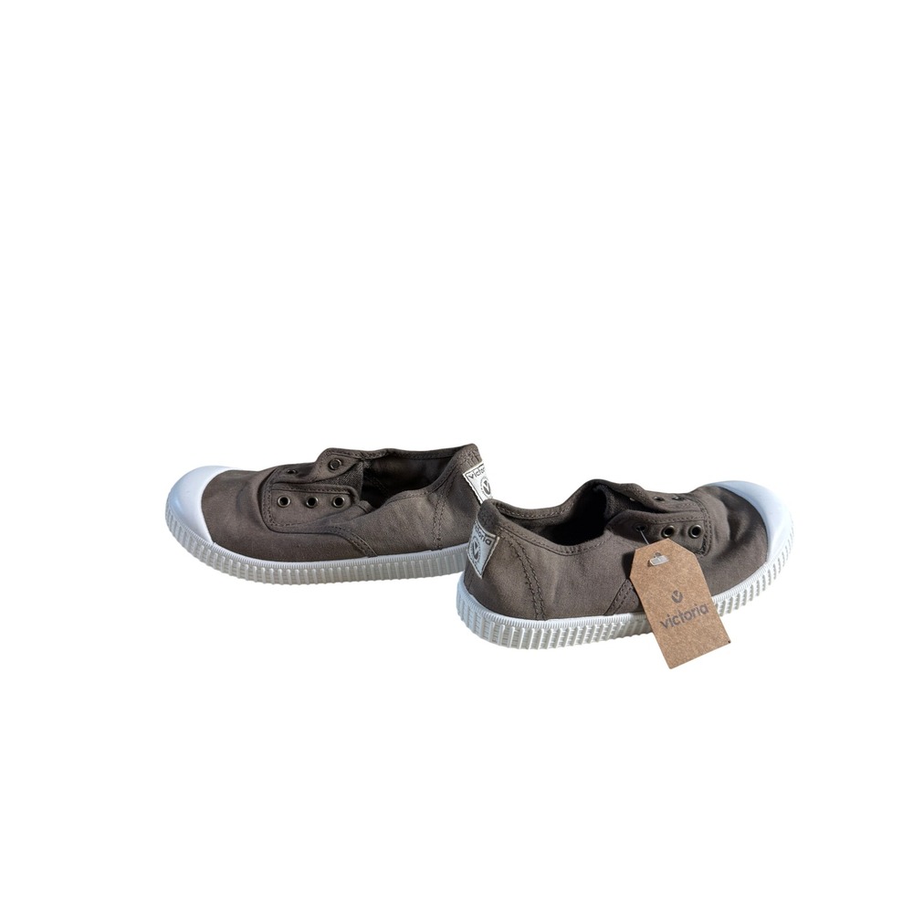 Nw Victoria Kids Taupe Canvas SlipOn Sneakers 06627 Made Spain Size 32 EU/ 1 US - Picture 6 of 7